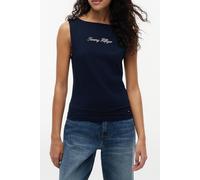Tommy Hilfiger Slim Boat Neck Tank Top Dark Night Navy size S | Shirts Outlet | Women | Black S