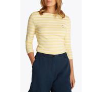 Tommy Hilfiger Slim Fit Cody Boat Neck Top Citronella/ecru size S | Longsleeves Outlet | Women | Brown S