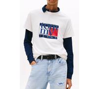 Tommy Hilfiger Slim Flag Shortsleeve Tee Ancient White size XL | Print T-Shirts Outlet | Men | White XL