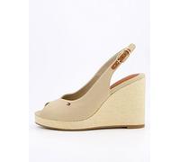 Tommy Hilfiger Women’s Flag High Wedge Slingback Sandals, Beige (Horseradish), 7