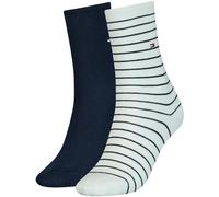 Tommy Hilfiger 2-Pack Small Stripe Women's Socks, White/Navy 2.5-5 Multicoloured