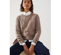 Tommy Hilfiger Soft Wool Cable Knit Jumper, Beige, Size Xl, Women Beige
