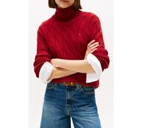 Tommy Hilfiger Soft Wool Cable Roll Neck Regatta Red size XXL | Sweaters Outlet | Women | Red XXL