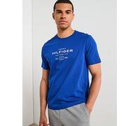 Tommy Hilfiger Stack Graphic Logo T-Shirt - Bright Blue, Bright Blue, Size L, Men Bright Blue