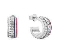 Tommy Hilfiger Stainless Steel Crystal Hoop Earrings