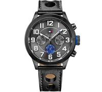 Tommy Hilfiger Stewart 1791051 Men's Chronograph Watch - 46mm Grey Dial Leather Strap