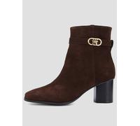 Tommy Hilfiger Suede Buckle Strap Block Heel Ankle Boots, Brown, Size 39, Women Brown