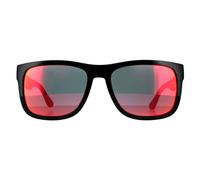 Tommy Hilfiger Men's Rectangle Black Red Mirror Sunglasses Tommy Hilfiger Black One Size