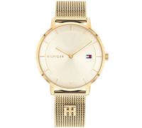 Tommy Hilfiger Analogue Quartz Watch for Women with Gold Colored Stainless Steel Mesh Bracelet - 1782286