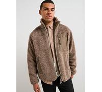 Tommy Hilfiger Teddy Fleece Zip Sweat, Light Brown, Size 2Xl, Men Light Brown