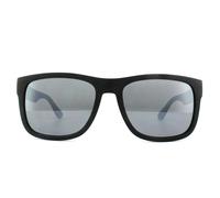 Tommy Hilfiger Rectangle Mens Black Grey Mirror Sunglasses - One Size