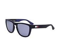 Men's Tommy Hiliger Silver Mirror Lens Matte Black Sunglasses