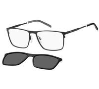 Tommy Hilfiger TH 1803/CS 003/M9 Man Sunglasses Steel Black Grey Squared Polarized Clip-on