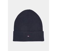 Tommy Hilfiger Men’s Flag Cotton Knitted Beanie with Cashmere, Blue (Space Blue), One Size