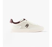 Tommy Hilfiger Th Heritage Sneaker Womens Trainers White/burgundy Velvet Leather - Size UK 6.5
