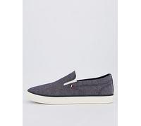 Tommy Hilfiger Th Hi Vulc Low Slip On Ch Trainer - Navy, Navy, Size 41, Men Navy