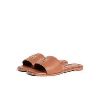 Tommy Hilfiger Th Logo Hardware Leather Mule Slip-Ons, Brown, Size 36, Women Brown