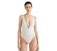 Tommy Hilfiger TH Monogram Plunge Swimsuit - White - S - 10