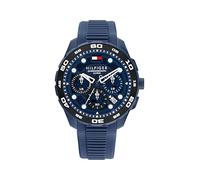 Tommy Hilfiger TH-Regatta Men's Quartz Chronograph Watch, 44mm Stainless Steel Case, Rotating Bezel, Silicone Strap, Nautical Inspired Sporty Style, Gift for Him