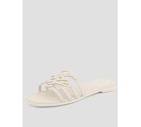 Tommy Hilfiger TH Script Flat Mule Sandals, Beige, Size 37, Women Beige