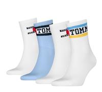 Tommy Hilfiger TH UNI TJ Short Socks 4 Pairs Ecom, White/blue, 43-46