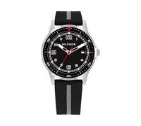 Tommy Hilfiger Three Hand Quartz Movement Watch for Youth with Black Silicone Bracelet - 1720034