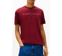 Tommy Jeans Men's TJM Reg Linear Logo Tee Ext Dm0Dm17993 S/S T-Shirt, Red (Red Wine Multi), XL