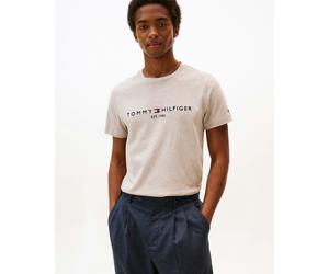 Tommy Hilfiger Tommy Logo Basic Mens T-Shirt - Heathered Pebble - Heathered Pebble - L