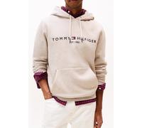Tommy Hilfiger Men’s Tommy Logo Hoodie, Beige (Heathered Pebble), L