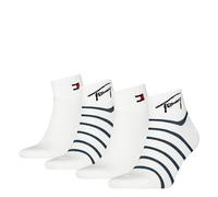 Tommy Hilfiger Unisex_Adult Tommy Jeans Breton Quarter, Navy, 35-38 (Pack of 4)