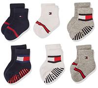 Tommy Hilfiger Unisex Baby Flag Sock 6 Pack Ecom, white/grey/navy, 15 UK