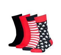 Tommy Hilfiger Unisex Children's Stars & Stripes Classic Socks (Pack of 4), Tommy original., 31-34
