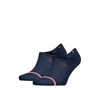 Tommy Hilfiger Unisex Iconic Footie Socks (Pack of 2), Dark Navy, 35-38