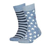 Tommy Hilfiger Unisex Kids Stars And Stripes Kid's Socks (2 Pack) Socks, Jeans, 39/42