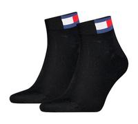 Tommy Hilfiger Unisex Quarter Socks, Black, 6-8 UK