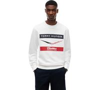 Tommy Hilfiger Unisex Sweatshirt TH X Cadillac F1 Chevron Crew Neck in Cotton, White (White), S