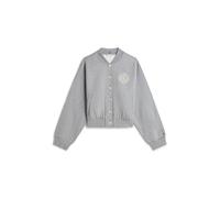 Tommy Hilfiger Varsity Fleece Bomber Med Heather Grey size S | Sweaters Outlet | Women | Gray S