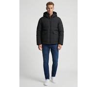 Tommy Hilfiger Men’s Rockie Utility Puffer Jacket with Hood, Black (Black), M