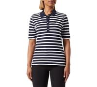 Tommy Hilfiger Women 1985 Reg Pique Stripe Polo Ss S/S Polos, Blue, L
