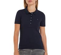 Tommy Hilfiger Women 1985 Slim Piqué Short-Sleeve Polo Shirt Slim Fit, Blue (Desert Sky), L