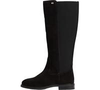 Tommy Hilfiger Women Enamel Flag Suede High Chelsea FW0FW09574 High Boots, BLACK (Black), 6