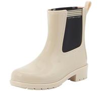 Tommy Hilfiger Women Essential Tommy Rainboot, Low Boot, White Clay, 4