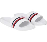 Tommy Hilfiger Women Global Stripes Slide Sandal Flip-Flops, White (White), 3.5 UK