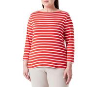 Tommy Hilfiger Women Long-Sleeve T-Shirt Cotton, Multicolor (Breton Fierce Red/Ecru), 46