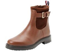Tommy Hilfiger Women Low Boot Material Mix Ankle Boots, Brown (Natural Cognac), 3.5 UK