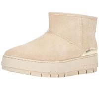 Tommy Hilfiger Women Metallic Suede Snowboot, Ankle Boot, White Clay, 4
