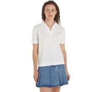 Tommy Hilfiger Women RLX Open Placket Lyocell Polo Ss S/S Polos, White, S