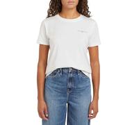 Tommy Hilfiger Women’s 1985 Mini Corporate Logo Short Sleeve Regular Fit T-Shirt, White (Nos Ecru), XL