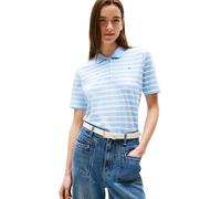 Tommy Hilfiger Women’s 1985 Short Sleeve Regular Fit Pique Polo Shirt, Multicolor (Breton STP Vessel Blue/Ecru), XS