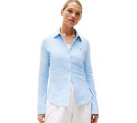 Tommy Hilfiger Women’s 1985 Slim Shirt with Pointed Collar, Multicolor (Ithaca STP/Vessel Blue), XXS